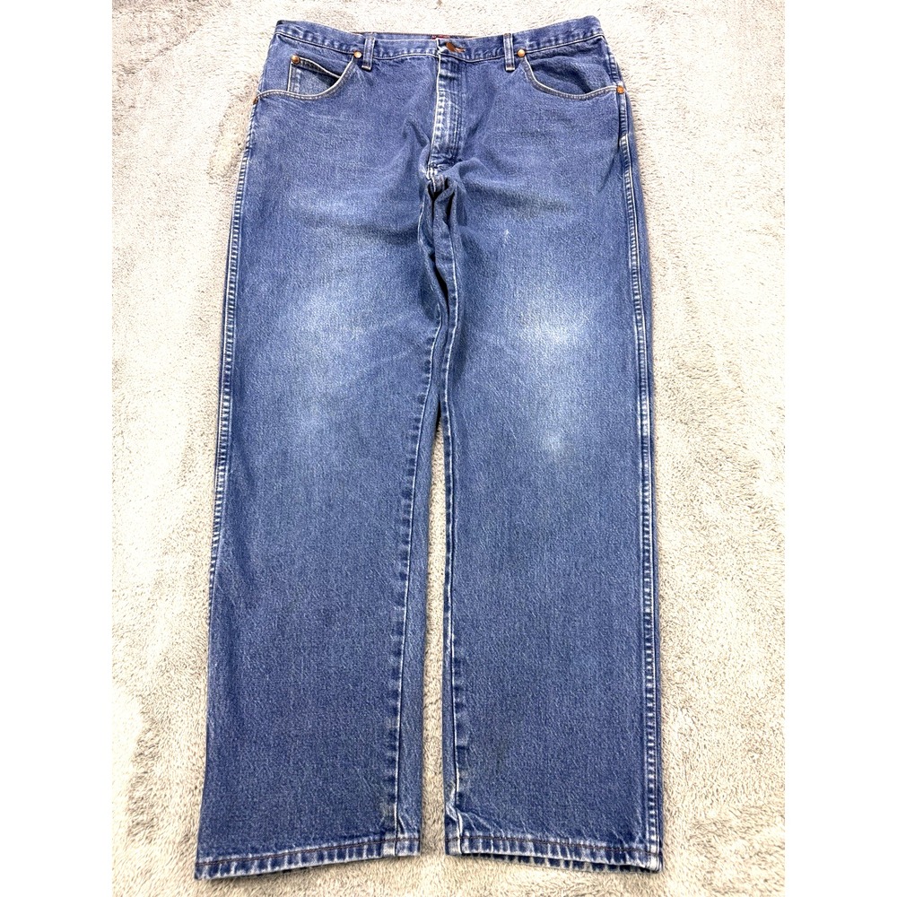 Wrangler Jeans Mens 40x32 Blue Relaxed Fit Denim Cowboy Cut Straight Leg 31MWZPW